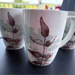 Corelle 4 Mugs “Twilight Grove” Porcelain Coffee/Tea Beautiful Set